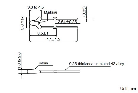 AP Thermistor Dimension