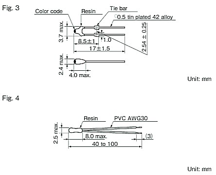 AT Thermistor Dimension