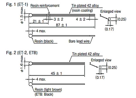 ET Thermistor Dimension